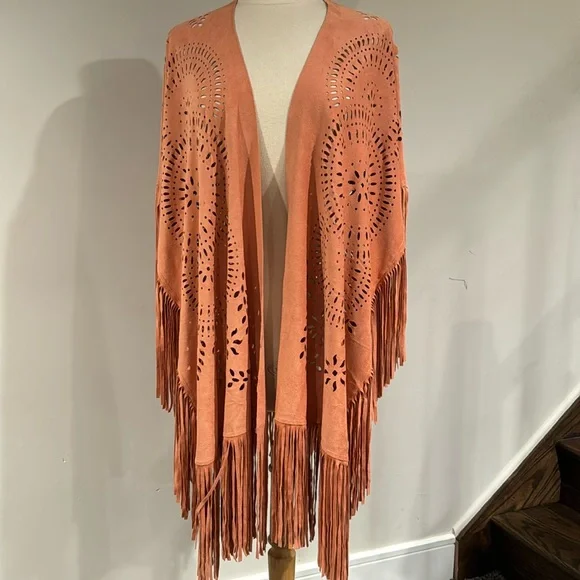 Chicos Gingered Peach Ruana Wrap - Picture 1 of 15
